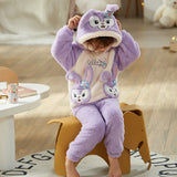 Kid Baby Girl Pajamas Autumn Winter Velvet Home Coral Pajamas