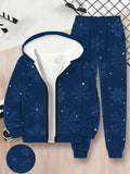 Children's 3D Digital Printing Children's Zipper Hooded Sweater Set