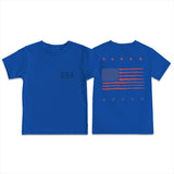 Kid Boy Girl USA Independence Day Printed Crew Neck Short Sleeve T-Shirt