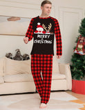 Family Matching Letter Plaid Printed Christmas Parent-child Loungewear Pajamas