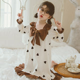 Kid Girl Long Sleeve Autumn Cotton Long Pajamas Loungewear