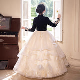 2-12T Kid Girls Evening High-end Light Luxury Niche Hos Princess Dresses