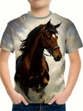 Kid Boy 3D Digital Printed Boys Short Sleeve Summer T-shirt
