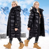 4-12T Kid Girl Cotton Down Black Gold Bread Jacket Cold-resistant Thickened Coats