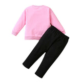 1-6T Kid Girl Ins Love Long-sleeved Fashion Suit 2 Pcs Set
