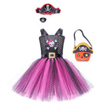 Halloween Children's Pirate Costume Cosplay Carnival Pirate Dress Girl Princess Dress Mesh