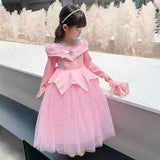 Kid Baby Girl Sleeping Beauty Long Sleeve Princess Dresses