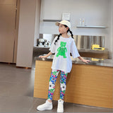 2-12T Kid Girl Autumn  Summer Nine-point Thin Pants Leggings