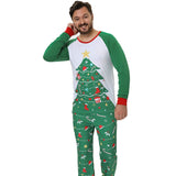 Family Matching Parent-child Round Neck Long-sleeved Christmas Pajamas