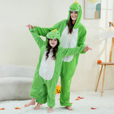 Family Matching  Parent-child 3-12Y Cartoon Animal Shape Fleece Loungewear Pajamas