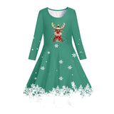 3-10Y Kid Girl  Christmas New Year Long Sleeve Dresses