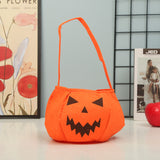 Embroidered Halloween Portable 3D Candy Pumpkin Lantern Bag Basket