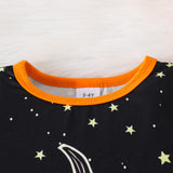 1-8Y Kid Baby Boys Girl Halloween Cartoon Pajamas Jack-o-lantern 2 Pcs Set