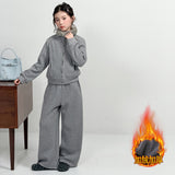 4-14T Kid Girl Fur Collar TikTok Design INS Style Zipper Suits 2 Pcs Set