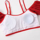 Family Matching Parent-child Tube Ruffle Split Swimsuits