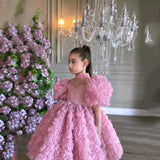 6M-12T Kid Baby Girls Three-dimensional Flower Princess Catwalk  Dress
