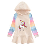 Kid Baby Girl Casual Fashion Unicorn Hooded Dresses