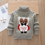1-6T Kid Baby Girl Boy Long-sleeved Cartoon Turtleneck Knitted Sweater