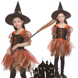 2026 Children's Halloween Costumes European and American Girls Cos Cosplay Witch Show