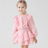Kid Baby Russian Girls Cotton Flying Sleeve 2 Pcs Set