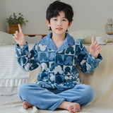 Kid Baby Boy Flannel Loungewear Autumn Winter Pajamas