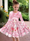 2-10T Kid Girl Fake Personalized Long-sleeved Swing Fashion Trend Dresses