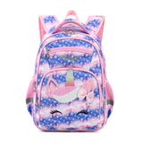 Kid Girl Primary School Striped Unicorn Cartoon Print Backpack