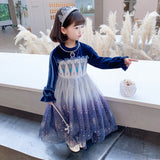 Girls Winter Long Sleeve Snow Queen Elsa Dress