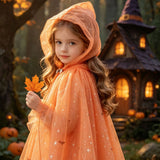 Children's Halloween Cloak Cloak Foreign Trade Children's Orange Pumpkin Broom Cartoon