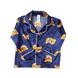 6M-4T Baby Boy Simulation Silk Cartoon Loungewear Long-sleeved Pajamas