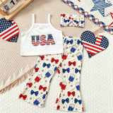 Independence Day USA Kid Girl Suspender Flared 3 Pcs/ Set