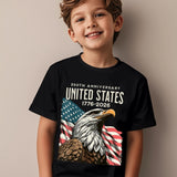 Kid Boy Cotton American 250th Anniversary Patriotic Independence Day T-shirt