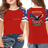 Kid Girl USA Independence Day 250th Anniversary Summer T-Shirt Tops