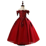 Kid Girl Princess Wedding Fluffy Host Piano Performance Dress