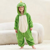3-12Y Kid Boy Girl Flannel Cartoon Animal One-piece Pajamas