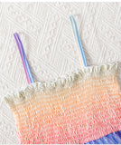 Kid Girls Suspender Mesh Gradual  Rainbow Casual Dress