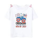 Kid Boy Girl American Dude Printed July 4th Independence Day Short Sleeve T-Shirt