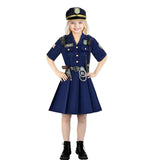 3-10Y Kid Girl Halloween Police Uniform Suit Multiple Pcs Set