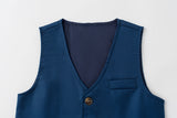 18M-6Y Kid Baby Boy Navy Blue Gentleman Suit 4 Pcs Set