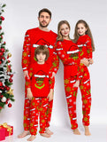 Family Matching Parent-Child 3D Printing Christmas Crew Neck Long Sleeve Pajama Homewear
