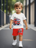 2026 New Sports Style Round Neck Short-sleeved Shorts Set Is Loose and Comfortable