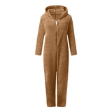 One-piece Children's Cute Solid Color Warm Double-sided Velvet Pajamas Cartoon Plush Loungewear