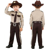 3-8T Kids Boy Police Uniform Suit Halloween Cosplay Costume