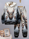 New Trendy Children's Fashion Casual Spider Hooded Sweatshirt Two-piece Set