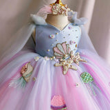 1-12T Kid Baby Girl Piano Playing Cute Tutu Dress