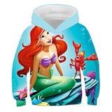 1-12T Kid Baby Girl Mermaid 3D Digital Printing Hoodie