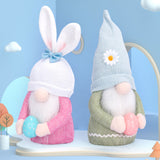 Easter Decorative Rabbit Egg Holding Doll Decoration Gift