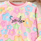 1-8Y Kid Baby Girls Autumn Winter Long-sleeved Fluffy Suits 2 Pcs Set