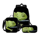Kid Student Schoolbag Animal Meal Pencil Backpack 3 pcs/Set
