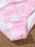 Family Matching Sexy Parent-child Print high-waisted Split Bikini Swimsuit